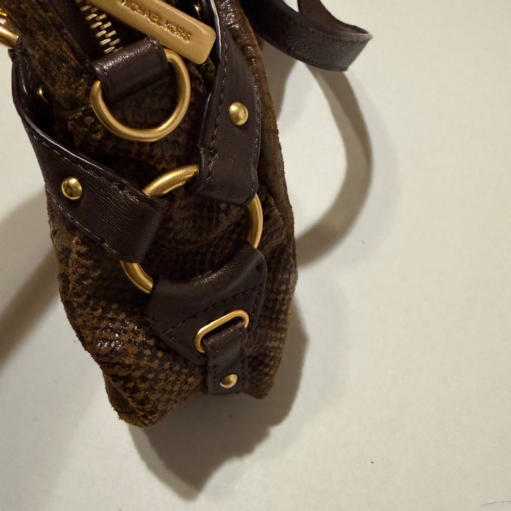 Michael Kors Brown Python Embossed Leather Satchel - image 11